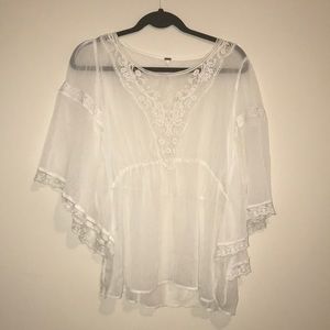 Free people white top size Medium